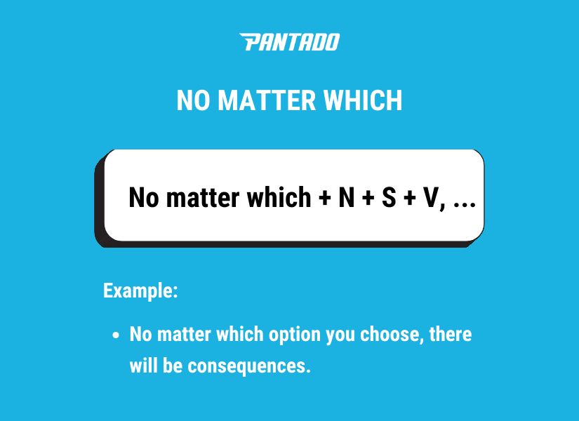 Cấu trúc và cách dùng của "No matter which"