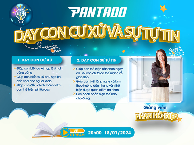 Tham gia livestream chủ đề "Dạy con cư xử và sự tự tin" cùng chuyên gia Phan Hồ Điệp