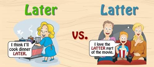 phân biệt latter và later