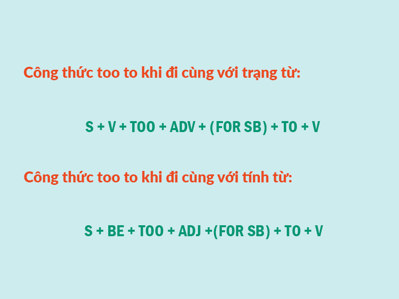 cấu trúc too to trong tiếng Anh